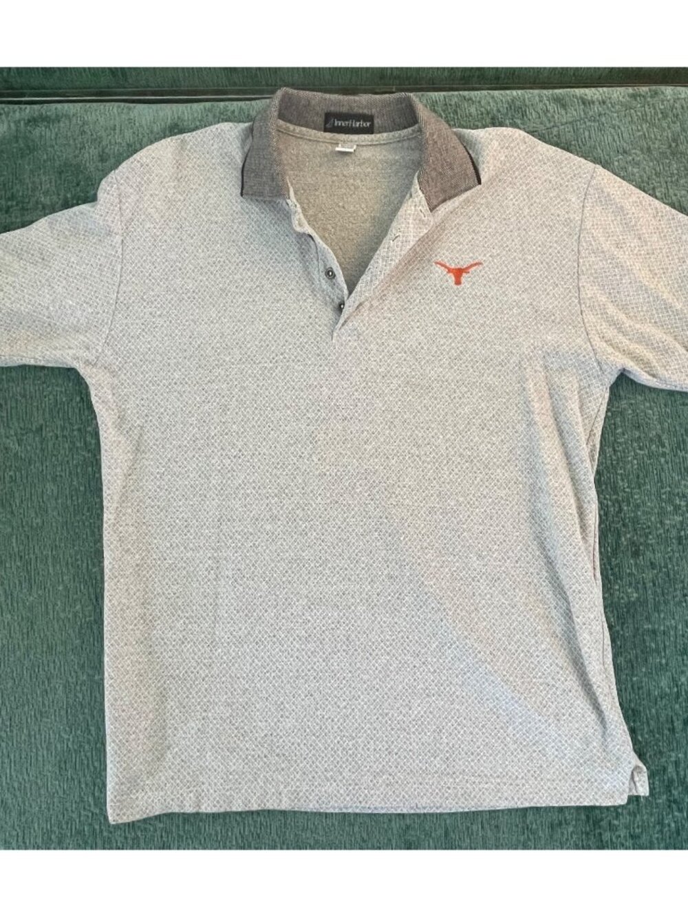 Vintage Texas Longhorns Polo Shirt Gray With Embroidered Logo Mens Size L